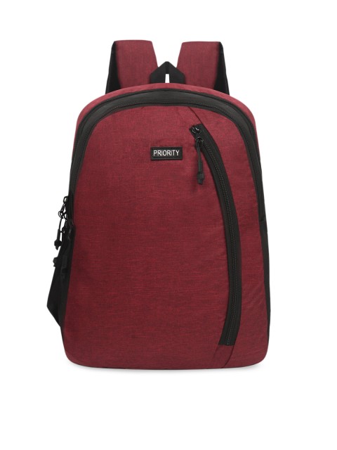 

Priority Boys Maroon Solid Backpack
