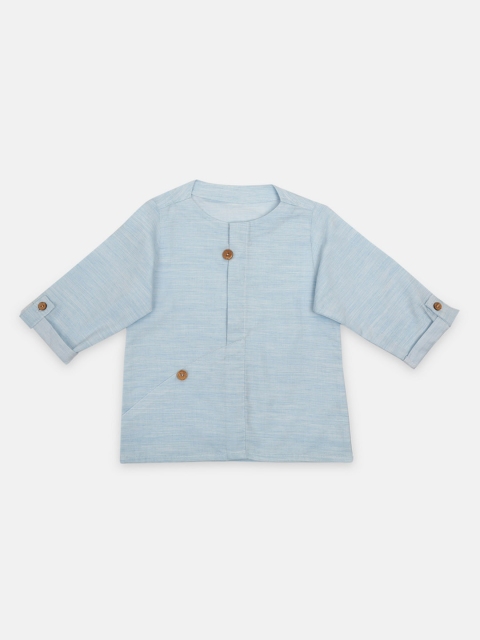 

Zotw Kids Powder Blue Solid Panelled Kurta