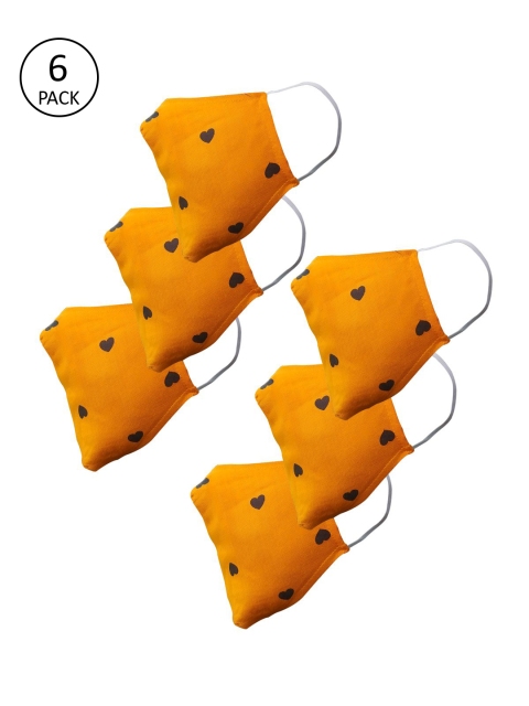 

nestroots Unisex Pack Of 6 Reusable 2-Ply Cloth Mask, Yellow