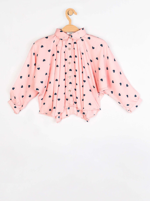 

Peppermint Girls Peach-Coloured Printed Top