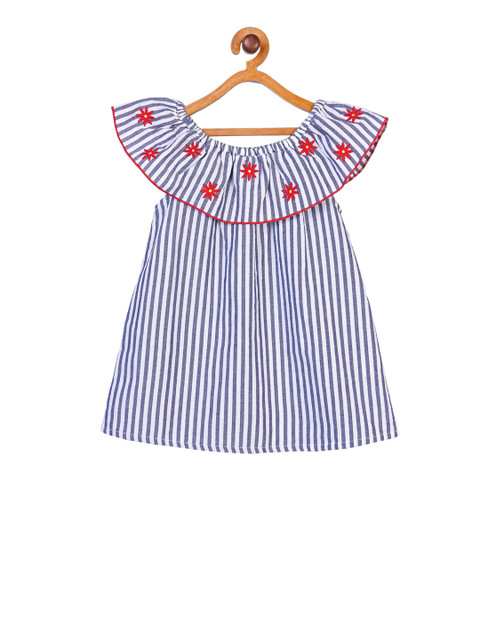 

Miyo Girls Blue & White Striped Top