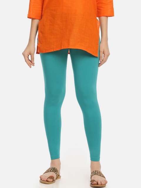 

Zelen Women Teal Green Solid Ankle-Length Leggings