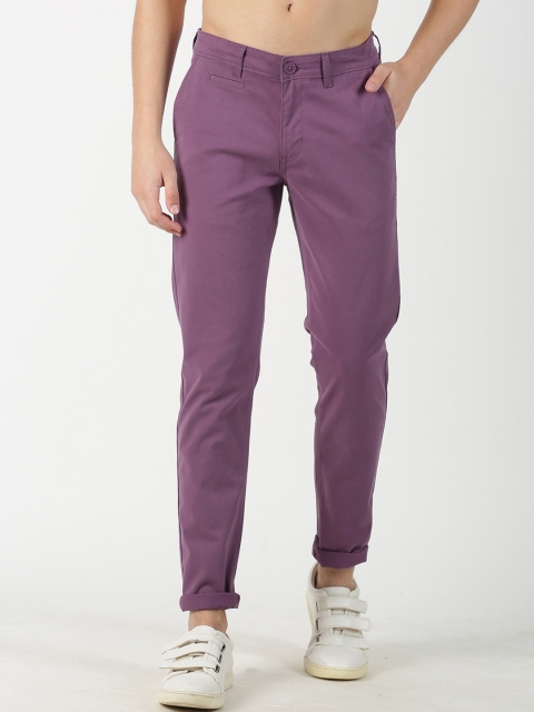 

Blue Saint Men Purple Regular Fit Solid Chinos