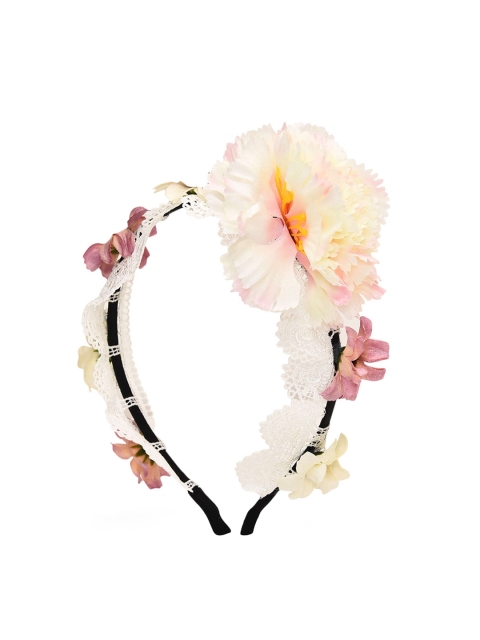 

Golden Peacock White Lace Hairband