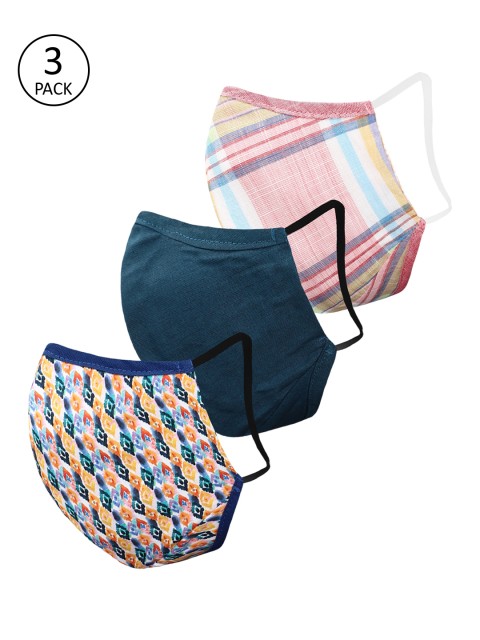 

Peter England Men Assorted Pack Of 3 3-Ply Cloth Mask
