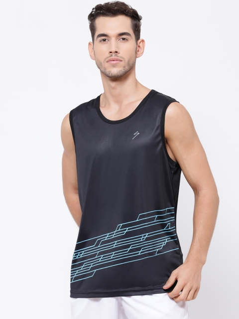 

SG Men Black Printed Round Neck T-shirt