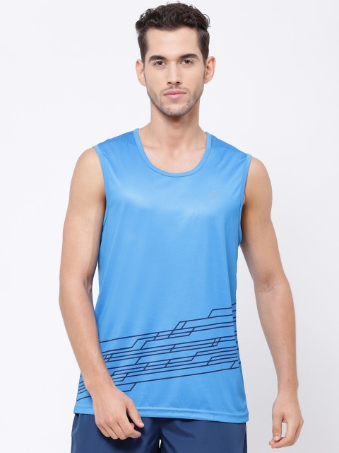 

SG Men Blue & Black Printed Round Neck T-shirt