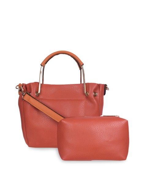 

Bagkok Tan Brown Solid Handheld Bag with Pouch