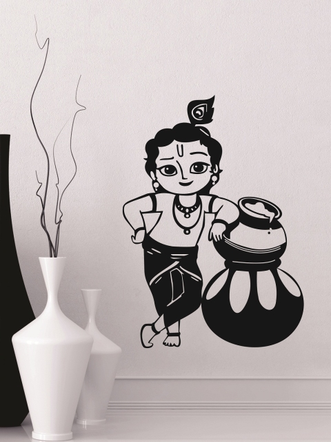

WALLSTICK Black Lord Krishna Large Vinyl Wall Sticker