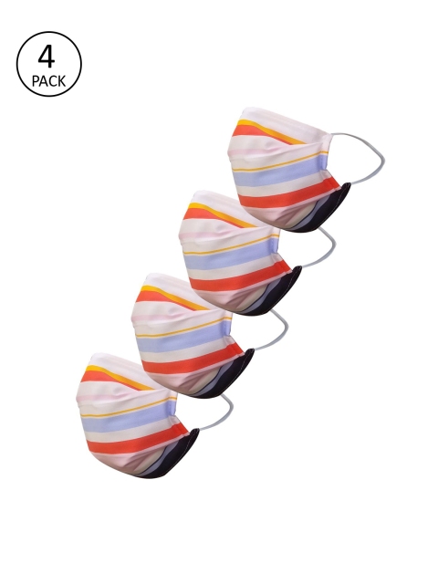 

nestroots Unisex Pack Of 4 2-Ply Reusable Cloth Mask, White