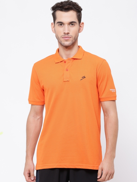 

SG Men Orange Solid Polo Collar T-shirt