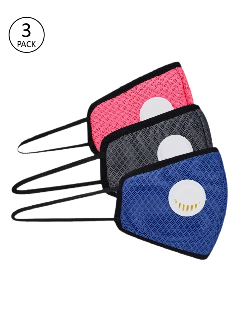 

Fresh Filter Unisex Pack Of 3 6-Ply Protective Valved Outdoor Mask, Blue