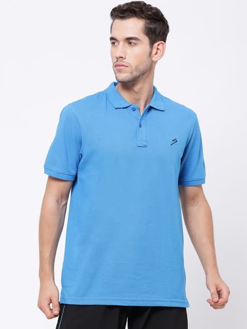 

SG Men Blue Solid Polo Collar T-shirt