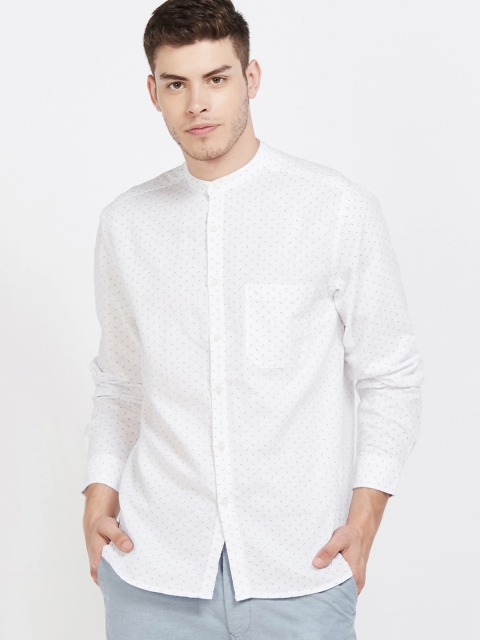 CODE by Lifestyle Men White Regular Fit Printed Casual Shirt