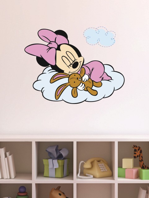 WALLSTICK Pink & Blue Sleeping Minnie Mouse Large Vinyl Sticker