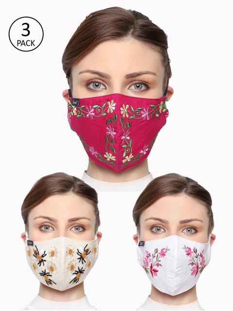 

Anekaant Women Pack of 3 Pcs Multicoloured Reusable 3-Ply Protective Outdoor Masks, Multi
