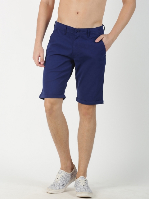 

Blue Saint Men Navy Blue Solid Regular Fit Shorts