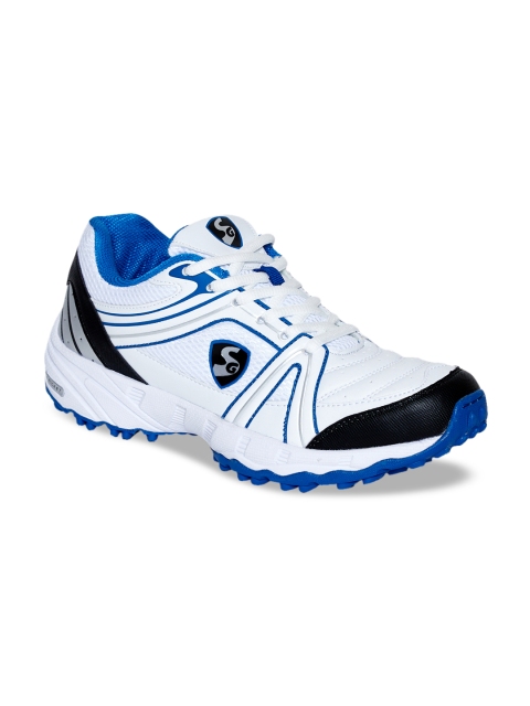 

SG Men White & Blue Colourblocked Cricket Shoes
