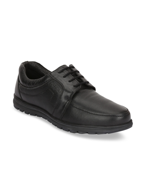 

ATTILIO by Ruosh Men Black Solid Leather Derbys