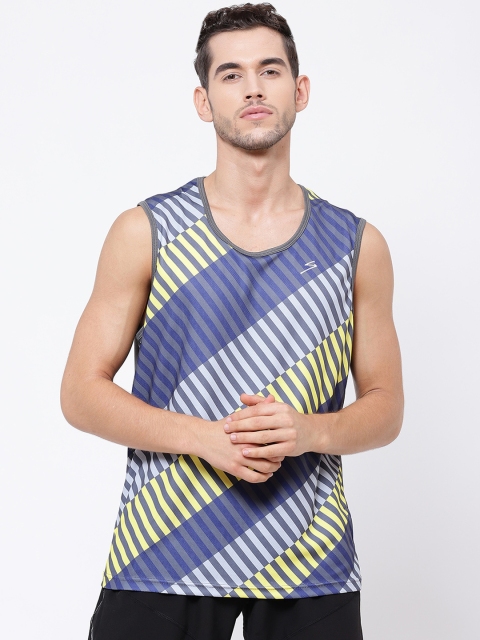 

SG Men Grey Striped Round Neck T-shirt