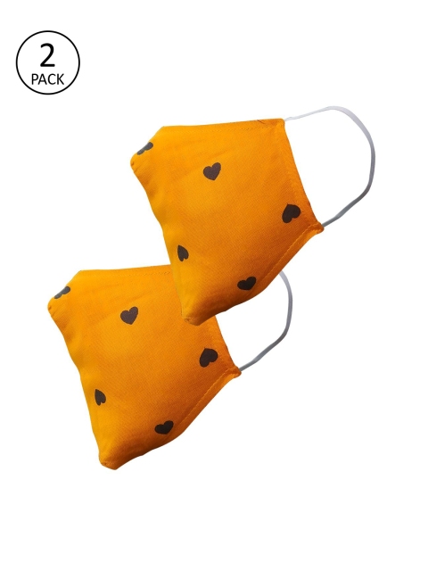 

nestroots Unisex 2Pcs 2Ply Protective Outdoor Face Masks, Yellow