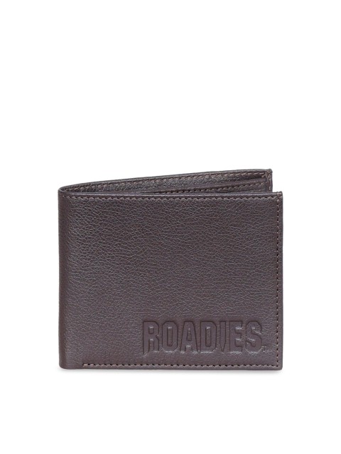 

Justanned Men Coffee Brown Solid Two Fold Leather Wallet