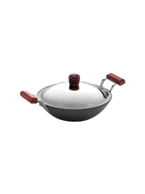 

Hawkins Black Solid Futura Hard Anodised Induction Compatible Base Deep Fry Pan with Stainless Steel Lid