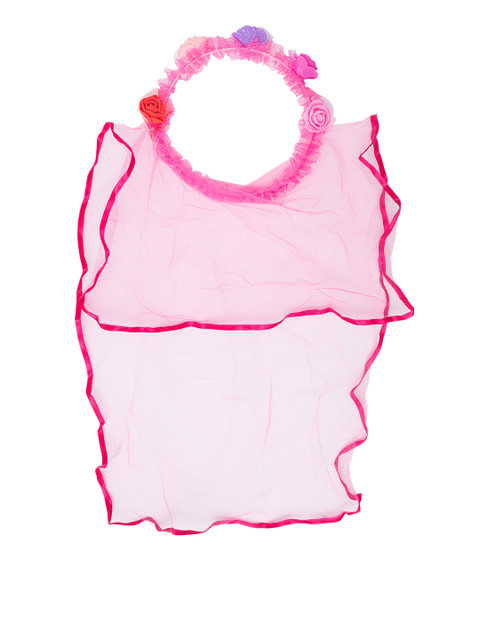 

Golden Peacock Girls Pink Lace Tiara