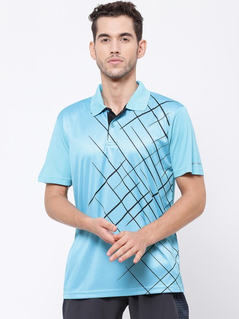 

SG Men Blue Printed Polo Collar T-shirt