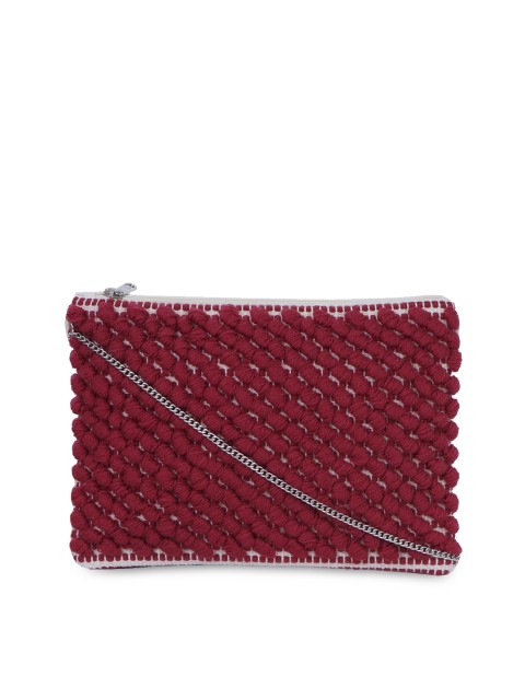 

Diwaah Red Self Design Sling Bag