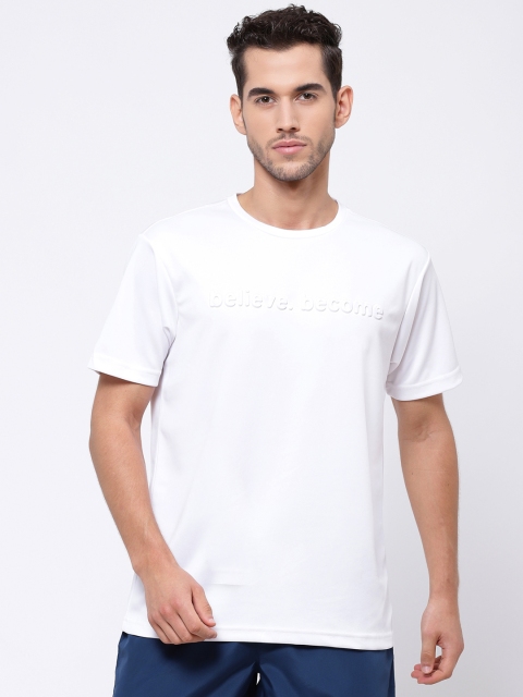 

SG Men White Self Design Round Neck T-shirt
