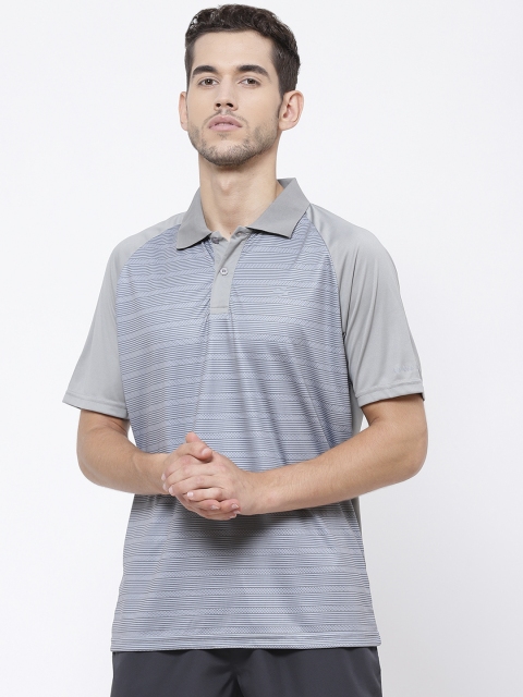 

SG Men Grey & Black Printed Polo Collar T-shirt