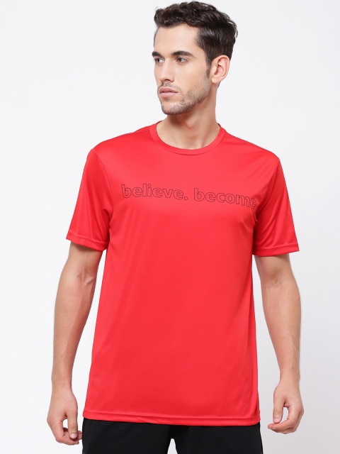 

SG Men Red Solid Round Neck T-shirt