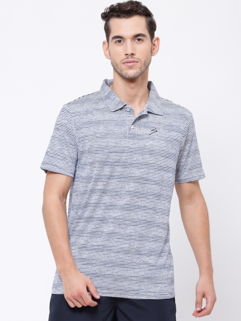 

SG Men White Striped Polo Collar T-shirt