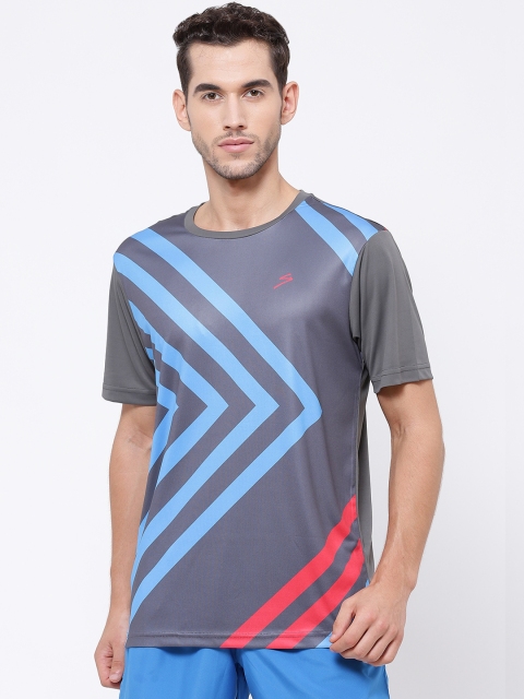

SG Men Grey Printed Round Neck T-shirt