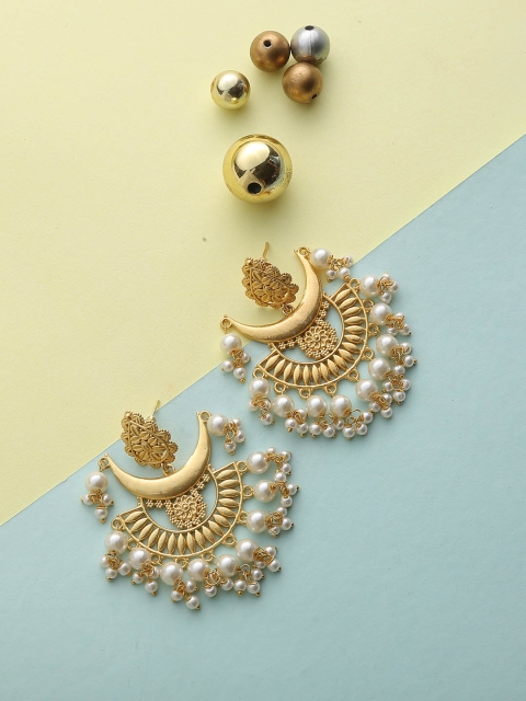 

Infuzze Gold-Toned Crescent Shaped Chandbalis