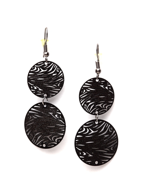 

Stoln Black Circular Drop Earrings
