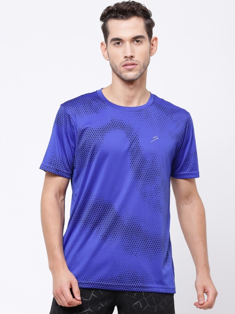 

SG Men Blue Printed Round Neck T-shirt