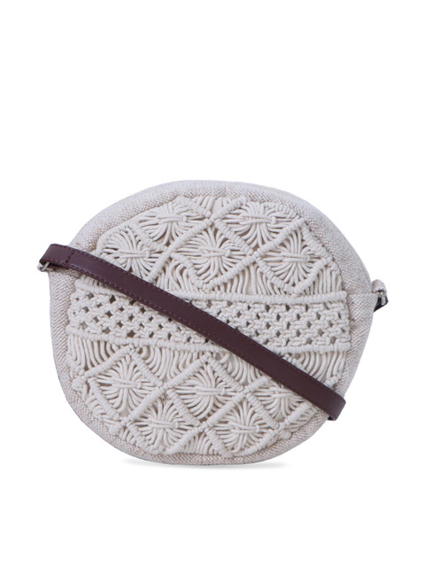 

Diwaah Off-White Self Design Sling Bag