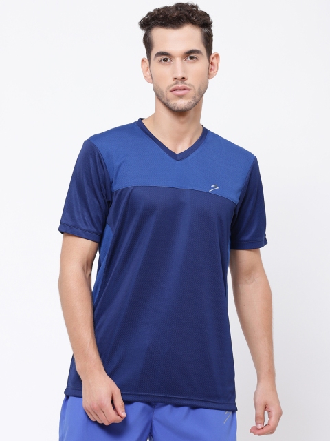 

SG Men Navy Blue Solid V-Neck T-shirt