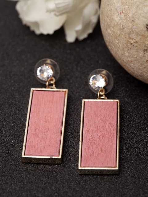 

Stoln Pink Geometric Drop Earrings