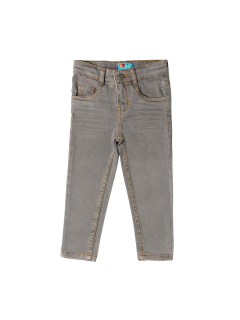 

Kid Studio Boys Grey Custom Slim Fit Solid Chinos