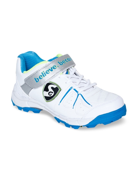 

SG Men White & Turquoise Blue Colourblocked Cricket Shoes