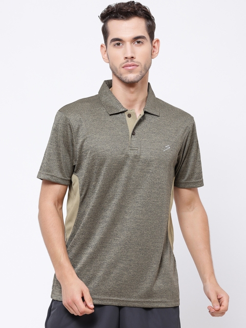 

SG Men Olive Green Solid Polo Collar Sports T-shirt