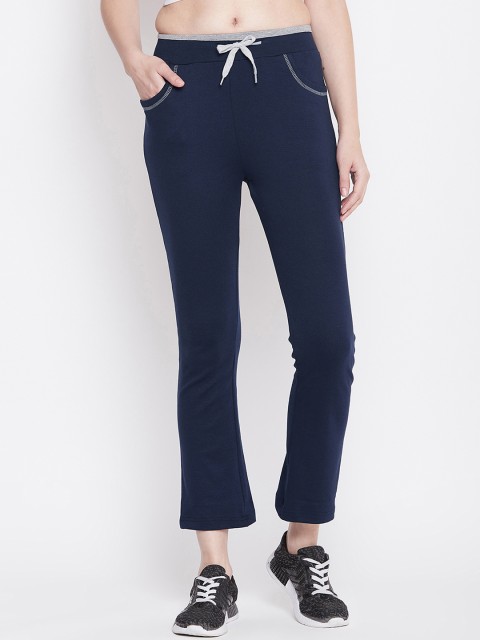 

PERFKT-U Women Navy Blue Solid Straight Fit Track Pants
