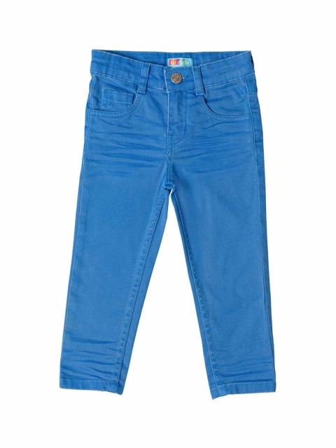 

Kid Studio Boys Blue Custom Slim Fit Solid Chinos
