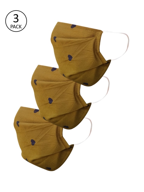 

nestroots Adults Pack of 3 Anti Pollution & Anti Dust Reusable 2-Ply Masks, Olive