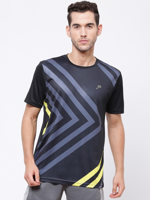 

SG Men Charcoal Grey & Grey Printed Round Neck T-shirt