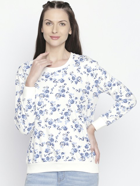 

Honey by Pantaloons Women White & Blue Printed Sweatshirt