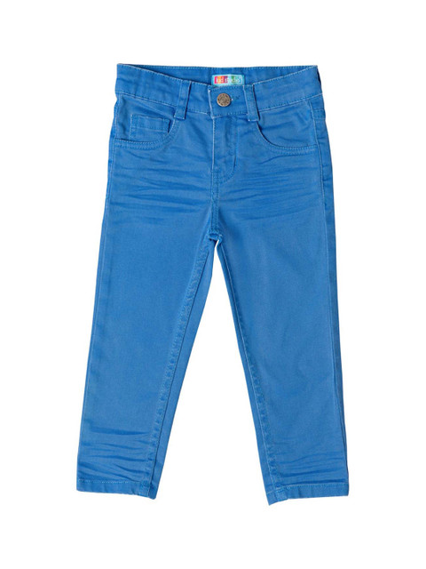 

Kid Studio Boys Blue Custom Slim Fit Solid Chinos